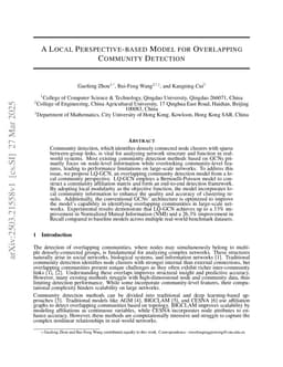 A Local Perspective-based Model for Overlapping Community Detection