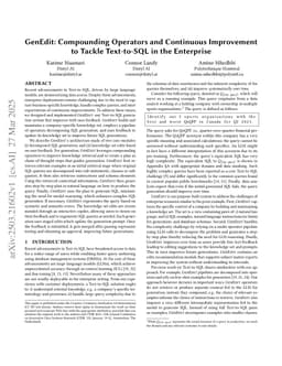GenEdit: Compounding Operators and Continuous Improvement to Tackle Text-to-SQL in the Enterprise