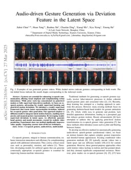Audio-driven Gesture Generation via Deviation Feature in the Latent Space