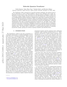 Molecular Quantum Transformer