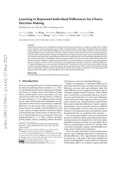 Learning to Represent Individual Differences for Choice Decision Making