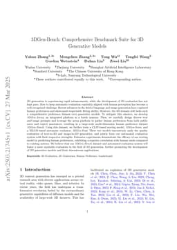 3DGen-Bench: Comprehensive Benchmark Suite for 3D Generative Models