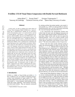 Fwd2Bot: LVLM Visual Token Compression with Double Forward Bottleneck