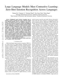 Large Language Models Meet Contrastive Learning: Zero-Shot Emotion Recognition Across Languages