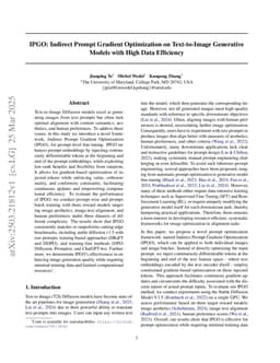 IPGO: Indirect Prompt Gradient Optimization on Text-to-Image Generative Models with High Data Efficiency