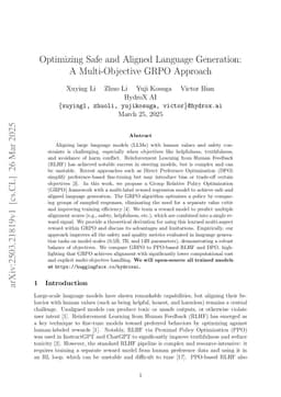 Optimizing Safe and Aligned Language Generation: A Multi-Objective GRPO Approach