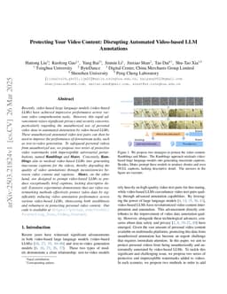 Protecting Your Video Content: Disrupting Automated Video-based LLM Annotations