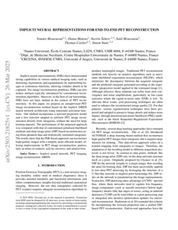 Implicit neural representations for end-to-end PET reconstruction