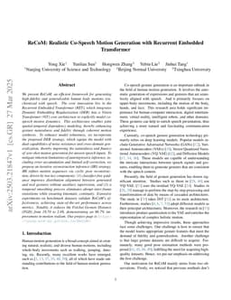 ReCoM: Realistic Co-Speech Motion Generation with Recurrent Embedded Transformer