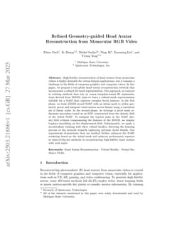 Refined Geometry-guided Head Avatar Reconstruction from Monocular RGB Video