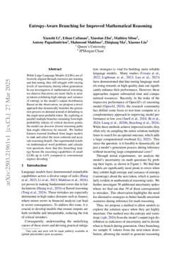 Entropy-Aware Branching for Improved Mathematical Reasoning