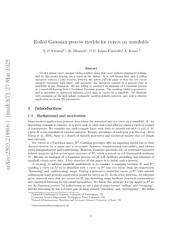 Rolled Gaussian process models for curves on manifolds
