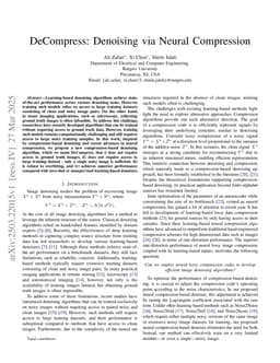 DeCompress: Denoising via Neural Compression