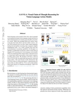 CoT-VLA: Visual Chain-of-Thought Reasoning for Vision-Language-Action Models