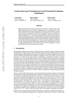 Concise One-Layer Transformers Can Do Function Evaluation (Sometimes)