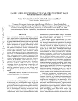 Camera Model Identification with SPAIR-Swin and Entropy based Non-Homogeneous Patches