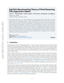 EgoToM: Benchmarking Theory of Mind Reasoning from Egocentric Videos