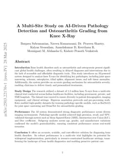A Multi-Site Study on AI-Driven Pathology Detection and Osteoarthritis Grading from Knee X-Ray
