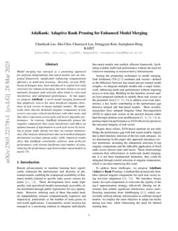 AdaRank: Adaptive Rank Pruning for Enhanced Model Merging