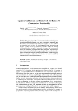 e-person Architecture and Framework for Human-AI Co-adventure Relationship
