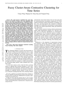 Fuzzy Cluster-Aware Contrastive Clustering for Time Series
