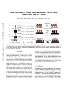 Follow Your Motion: A Generic Temporal Consistency Portrait Editing Framework with Trajectory Guidance