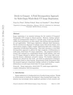 Divide to Conquer: A Field Decomposition Approach for Multi-Organ Whole-Body CT Image Registration