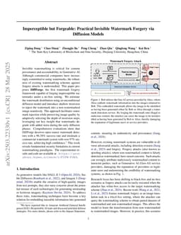 Imperceptible but Forgeable: Practical Invisible Watermark Forgery via Diffusion Models