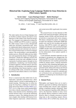 Historical Ink: Exploring Large Language Models for Irony Detection in 19th-Century Spanish