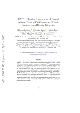 KEVS: Enhancing Segmentation of Visceral Adipose Tissue in Pre-Cystectomy CT with Gaussian Kernel Density Estimation