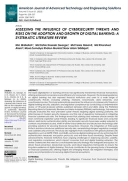 Assessing the influence of cybersecurity threats and risks on the adoption and growth of digital banking: a systematic literature review