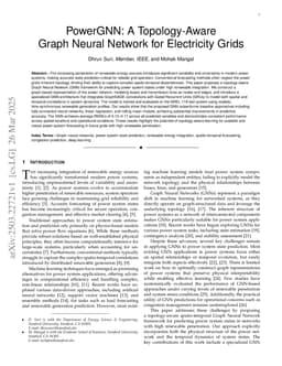 PowerGNN: A Topology-Aware Graph Neural Network for Electricity Grids
