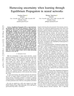 Harnessing uncertainty when learning through Equilibrium Propagation in neural networks