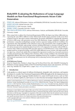 RobuNFR: Evaluating the Robustness of Large Language Models on Non-Functional Requirements Aware Code Generation