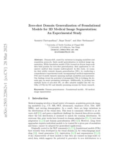 Zero-shot Domain Generalization of Foundational Models for 3D Medical Image Segmentation: An Experimental Study