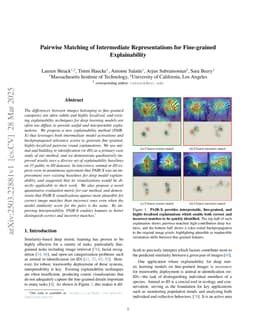 Pairwise Matching of Intermediate Representations for Fine-grained Explainability