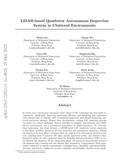 LiDAR-based Quadrotor Autonomous Inspection System in Cluttered Environments