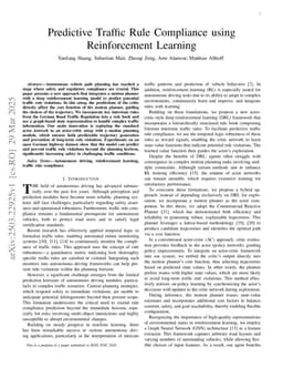 Predictive Traffic Rule Compliance using Reinforcement Learning