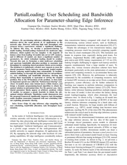 PartialLoading: User Scheduling and Bandwidth Allocation for Parameter-sharing Edge Inference
