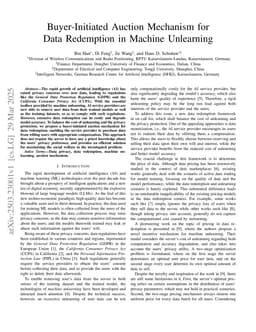 Buyer-Initiated Auction Mechanism for Data Redemption in Machine Unlearning