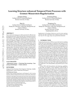 Learning Structure-enhanced Temporal Point Processes with Gromov-Wasserstein Regularization