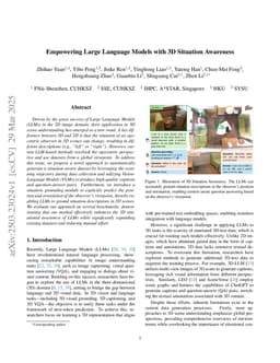 Empowering Large Language Models with 3D Situation Awareness