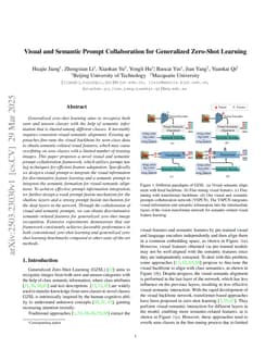 Visual and Semantic Prompt Collaboration for Generalized Zero-Shot Learning