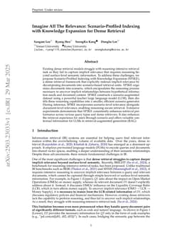 Imagine All The Relevance: Scenario-Profiled Indexing with Knowledge Expansion for Dense Retrieval