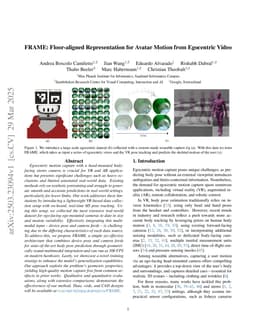 FRAME: Floor-aligned Representation for Avatar Motion from Egocentric Video