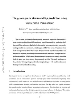 The geomagnetic storm and Kp prediction using Wasserstein transformer
