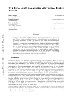 TRA: Better Length Generalisation with Threshold Relative Attention