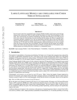 Large Language Models are Unreliable for Cyber Threat Intelligence