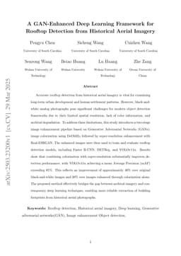 A GAN-Enhanced Deep Learning Framework for Rooftop Detection from Historical Aerial Imagery