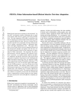FIESTA: Fisher Information-based Efficient Selective Test-time Adaptation